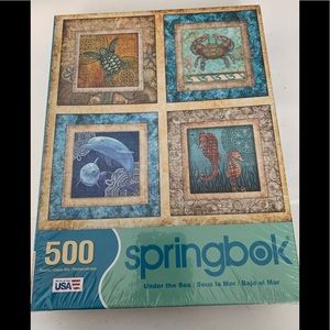 Springbok Under The Sea 500 Piece Puzzle New USA Dolphin Crab Sea Horse Turtle